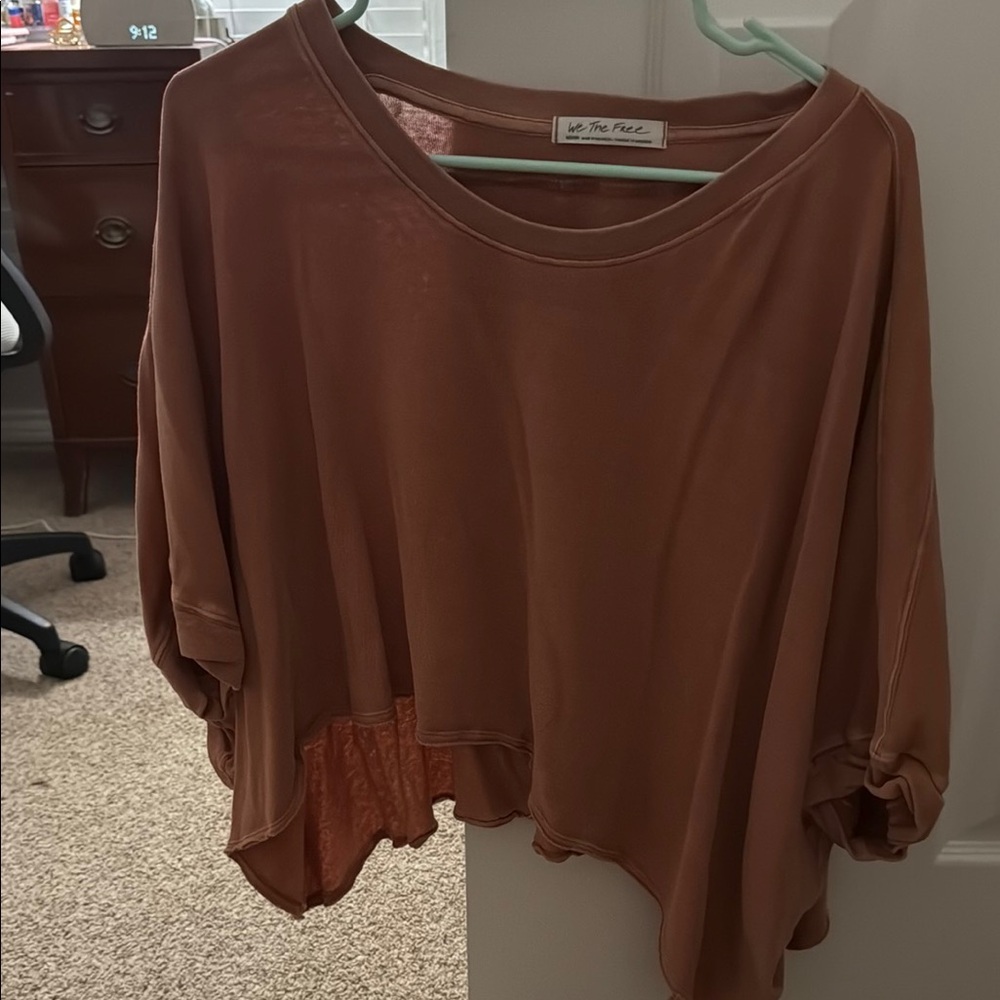 We The Free Brown Blouse Relaxed Fit